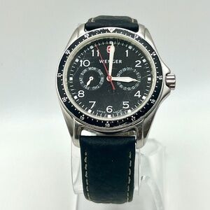 Vintage Wenger 2003 Men’s Swiss Military Chronograph Round Diver 100M Working